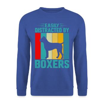Easily distracted by boxers - Unisex Pullover - Royalblau - Vorne - Alina (178cm) & Michal (187cm)