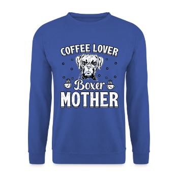 Coffee lover boxer mother - Unisex Sweatshirt - royal blue - Front - Alina (178cm) & Michal (187cm)