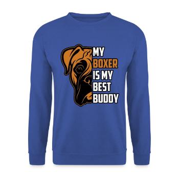 My boxer is my best buddy - Unisex Sweatshirt - royal blue - Front - Alina (178cm) & Michal (187cm)