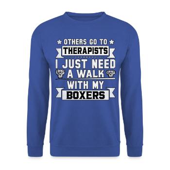 Boxeur - Sweat-shirt Unisexe - bleu royal - Devant - Alina (178cm) & Michal (187cm)