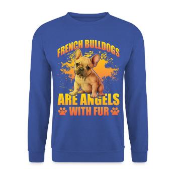 French Bulldogs are Angels with fur - Unisex Pullover - Royalblau - Vorne - Alina (178cm) & Michal (187cm)