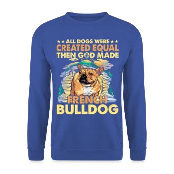 Langage drôle de bouledogue français - Sweat-shirt Unisexe - bleu royal - Devant - Alina (178cm) & Michal (187cm)