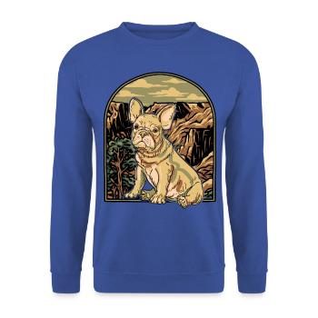 Bouledogue français - Sweat-shirt Unisexe - bleu royal - Devant - Alina (178cm) & Michal (187cm)