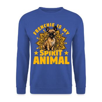 Frenchie is my Spirit Animal - Unisex Sweatshirt - royal blue - Front - Alina (178cm) & Michal (187cm)