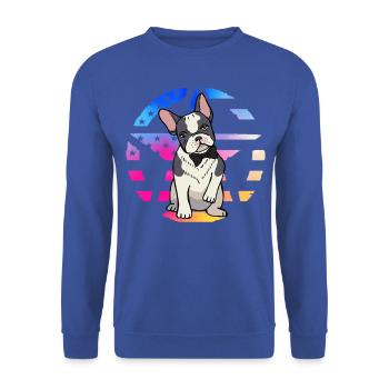 Bouledogue français - Sweat-shirt Unisexe - bleu royal - Devant - Alina (178cm) & Michal (187cm)