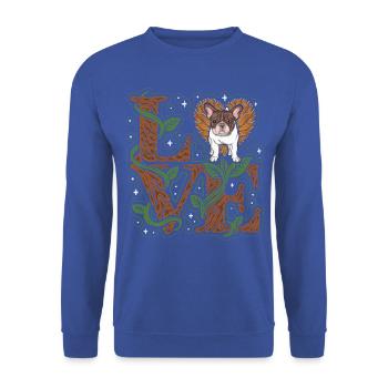 Amour bouledogue français - Sweat-shirt Unisexe - bleu royal - Devant - Alina (178cm) & Michal (187cm)