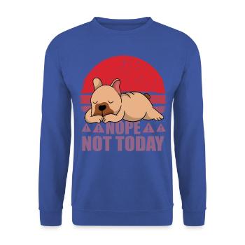 Nope not today - Unisex Pullover - Royalblau - Vorne - Alina (178cm) & Michal (187cm)