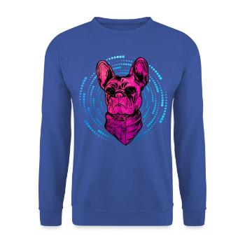Bouledogue français - Sweat-shirt Unisexe - bleu royal - Devant - Alina (178cm) & Michal (187cm)