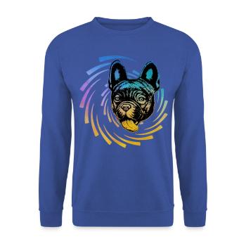 Bouledogue français - Sweat-shirt Unisexe - bleu royal - Devant - Alina (178cm) & Michal (187cm)