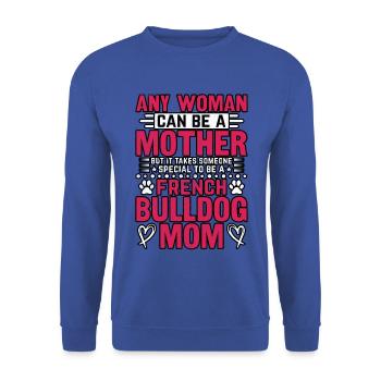 French Bulldog Mom - Unisex Sweatshirt - royal blue - Front - Alina (178cm) & Michal (187cm)