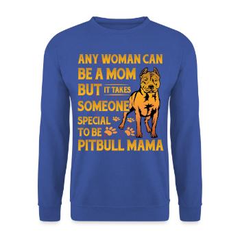 Maman Pitbull - Sweat-shirt Unisexe - bleu royal - Devant - Alina (178cm) & Michal (187cm)