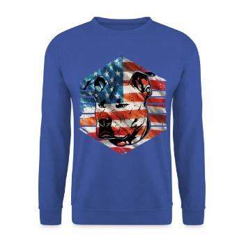 Pitbull États-Unis - Sweat-shirt Unisexe - bleu royal - Devant - Alina (178cm) & Michal (187cm)