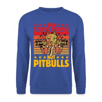 Ban stupid people not Pitbulls - Unisex Sweatshirt - royal blue - Front - Alina (178cm) & Michal (187cm)