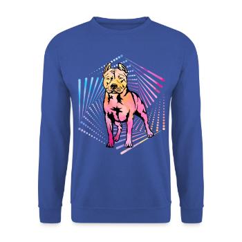 Pitbull Rétro - Sweat-shirt Unisexe - bleu royal - Devant - Alina (178cm) & Michal (187cm)