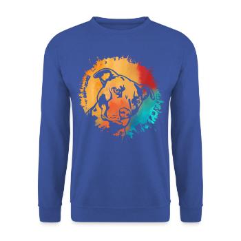 Pitbull - Sweat-shirt Unisexe - bleu royal - Devant - Alina (178cm) & Michal (187cm)