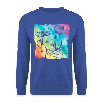 Pitbull Rétro - Sweat-shirt Unisexe - bleu royal - Devant - Alina (178cm) & Michal (187cm)