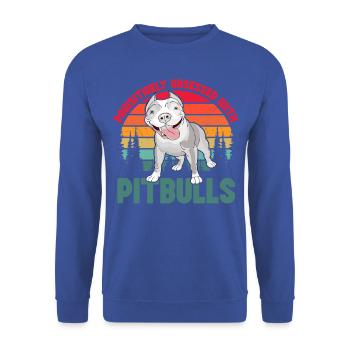 Pawsitivley obsédé par les pitbulls - Sweat-shirt Unisexe - bleu royal - Devant - Alina (178cm) & Michal (187cm)