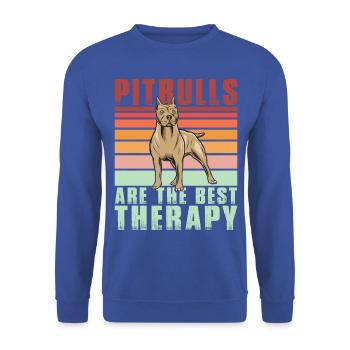 Les pitbulls sont la meilleure thérapie - Sweat-shirt Unisexe - bleu royal - Devant - Alina (178cm) & Michal (187cm)