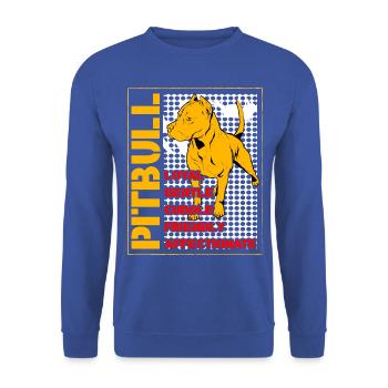 Pitbull loyal doux câlin amical affectueux - Sweat-shirt Unisexe - bleu royal - Devant - Alina (178cm) & Michal (187cm)