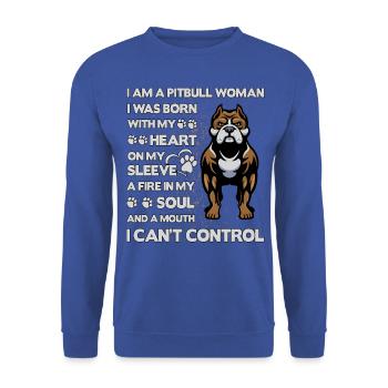 Pitbull drôle de dicton - Sweat-shirt Unisexe - bleu royal - Devant - Alina (178cm) & Michal (187cm)