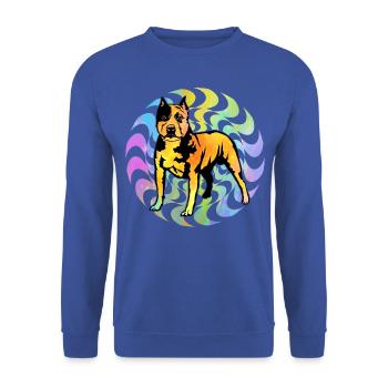 Pitbull Rétro - Sweat-shirt Unisexe - bleu royal - Devant - Alina (178cm) & Michal (187cm)