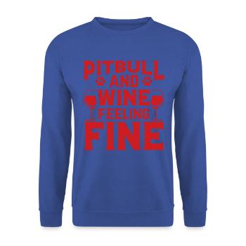Pitbull et vin se sentent bien - Sweat-shirt Unisexe - bleu royal - Devant - Alina (178cm) & Michal (187cm)