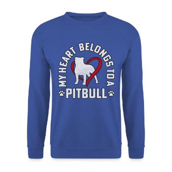Mon cœur appartient à un pitbull - Sweat-shirt Unisexe - bleu royal - Devant - Alina (178cm) & Michal (187cm)