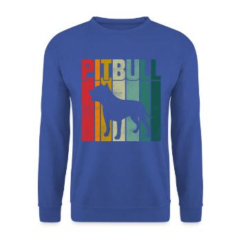 Pitbull Rétro - Sweat-shirt Unisexe - bleu royal - Devant - Alina (178cm) & Michal (187cm)
