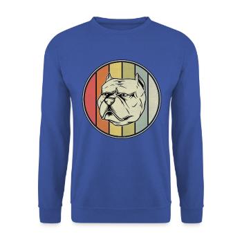 Pitbull Rétro - Sweat-shirt Unisexe - bleu royal - Devant - Alina (178cm) & Michal (187cm)