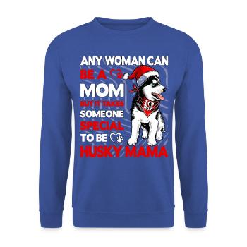 Husky Mama - Unisex Sweatshirt - royal blue - Front - Alina (178cm) & Michal (187cm)