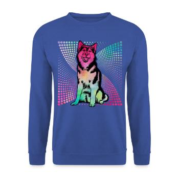 Husky - Unisex Pullover - Royalblau - Vorne - Alina (178cm) & Michal (187cm)