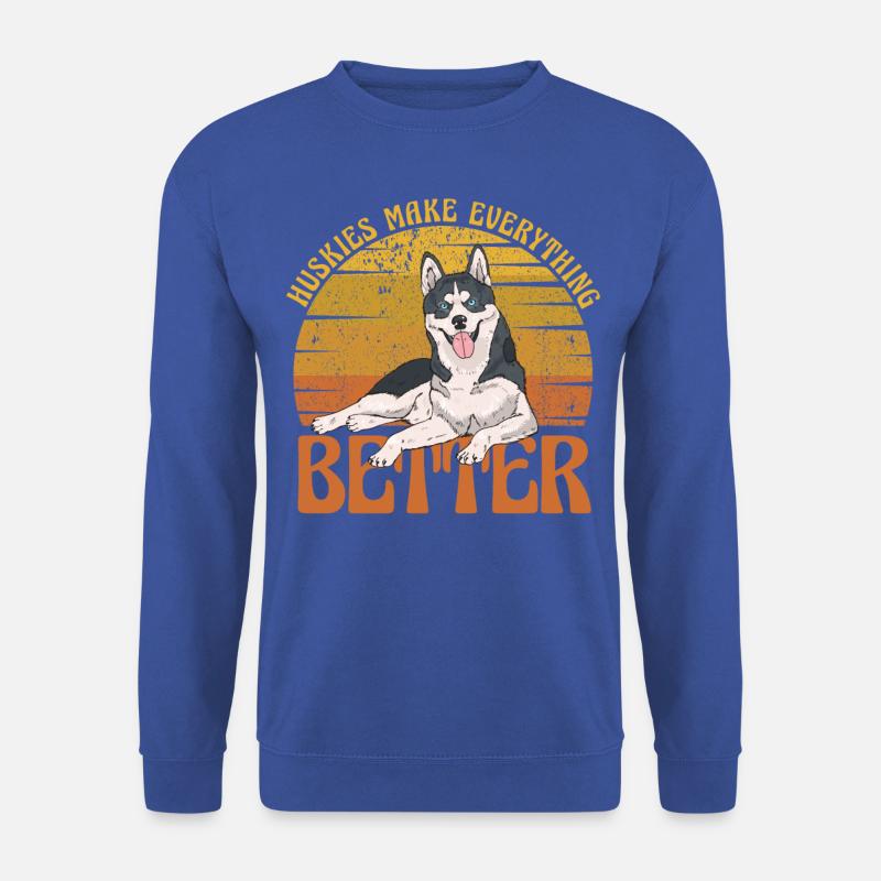 Huskies make everything better - Unisex Pullover - Royalblau