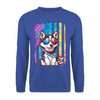 Husky USA - Unisex Pullover - Royalblau - Vorne - Alina (178cm) & Michal (187cm)