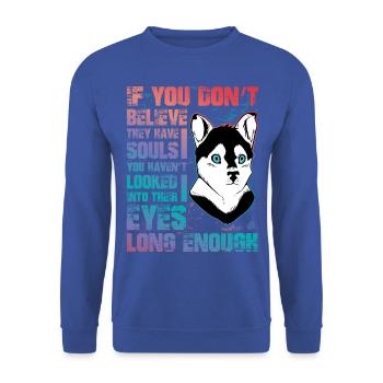 Husky Lustiger Spruch - Unisex Pullover - Royalblau - Vorne - Alina (178cm) & Michal (187cm)