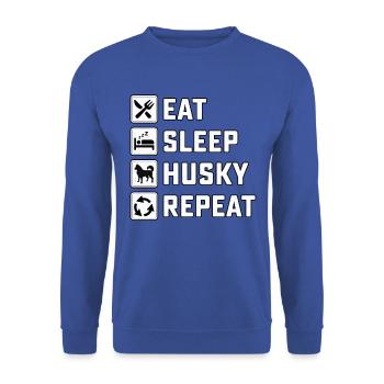Eat sleep husky repeat - Unisex Sweatshirt - royal blue - Front - Alina (178cm) & Michal (187cm)