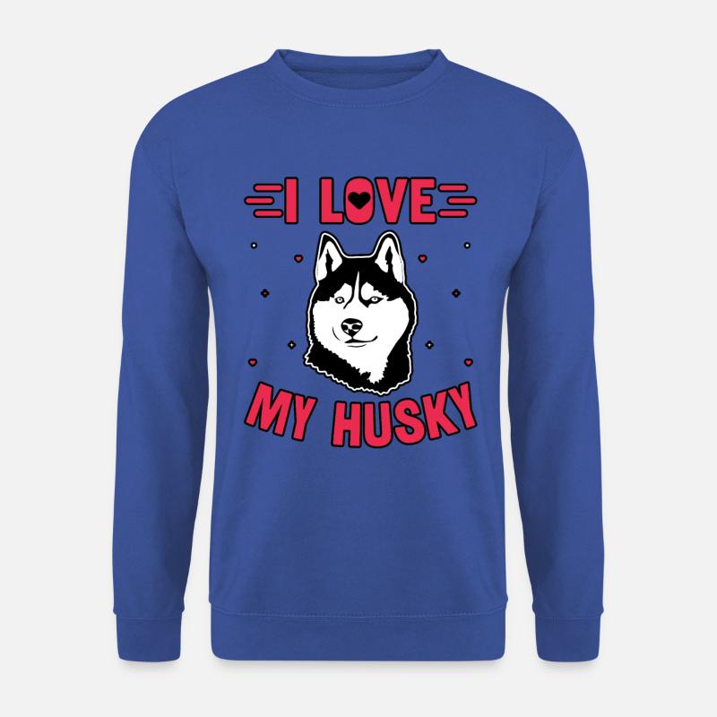 I love my husky - Unisex Pullover - Royalblau