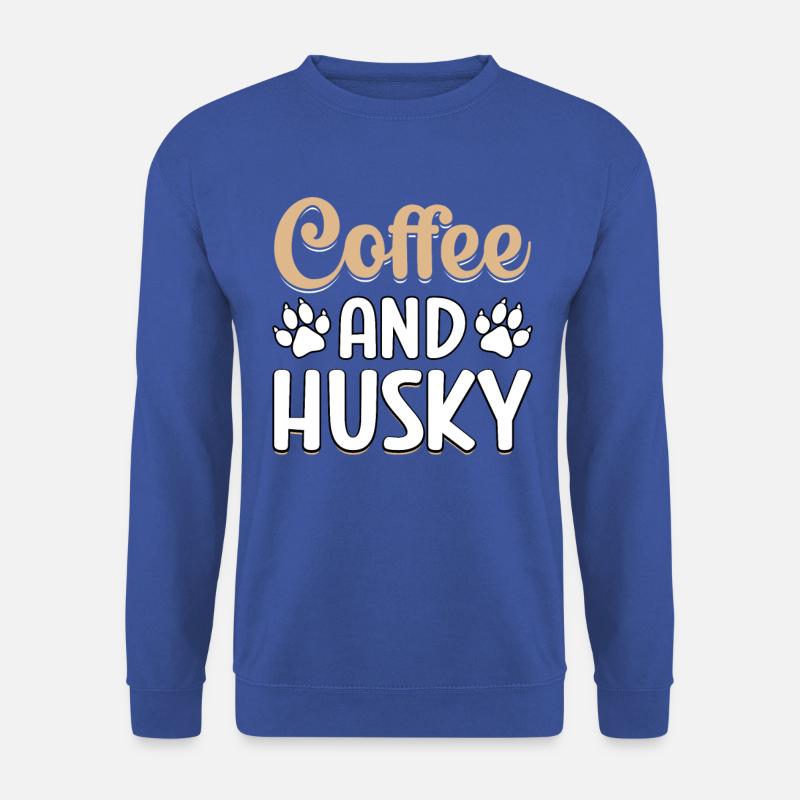 Coffee and Husky - Unisex Pullover - Royalblau