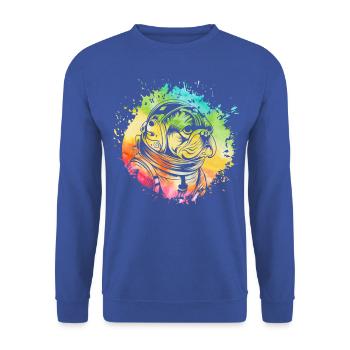 Bouledogue anglais - Sweat-shirt Unisexe - bleu royal - Devant - Alina (178cm) & Michal (187cm)