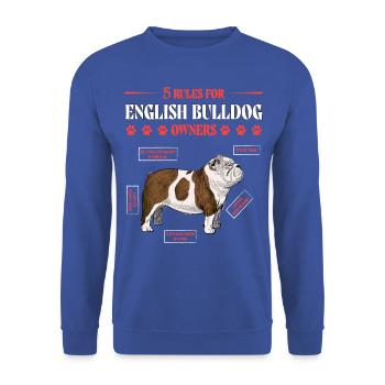 5 règles pour les propriétaires de bouledogues anglais - Sweat-shirt Unisexe - bleu royal - Devant - Alina (178cm) & Michal (187cm)
