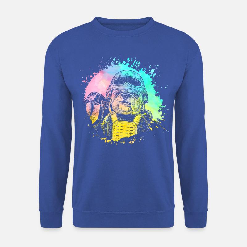 Englische Bulldogge Retro - Unisex Pullover - Royalblau