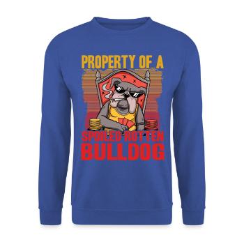 Property of a Spoiled rotten Bulldog - Unisex Sweatshirt - royal blue - Front - Alina (178cm) & Michal (187cm)