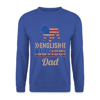 English Bulldog Dad - Unisex Sweatshirt - royal blue - Front - Alina (178cm) & Michal (187cm)