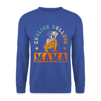 English Bulldog Mama - Unisex Sweatshirt - royal blue - Front - Alina (178cm) & Michal (187cm)