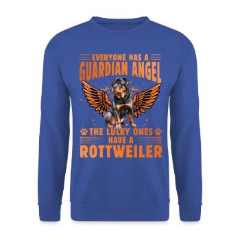 Guardian Angel Rottweiler - Unisex Sweatshirt - royal blue - Front - Alina (178cm) & Michal (187cm)