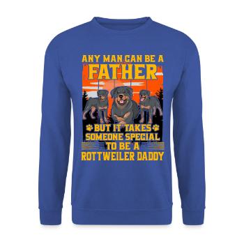 Rottweiler Daddy - Unisex Sweatshirt - royal blue - Front - Alina (178cm) & Michal (187cm)