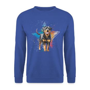 Rottweiler Retro - Unisex Sweatshirt - royal blue - Front - Alina (178cm) & Michal (187cm)