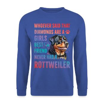 Rottweiler Womens best friend - Unisex Sweatshirt - royal blue - Front - Alina (178cm) & Michal (187cm)