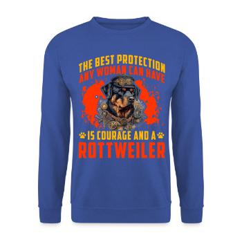 The best protection any woman can have Rottweiler - Unisex Sweatshirt - royal blue - Front - Alina (178cm) & Michal (187cm)