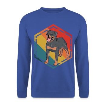 Rottweiler Retro - Unisex Sweatshirt - royal blue - Front - Alina (178cm) & Michal (187cm)