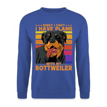 Désolé, je ne peux pas avoir de plans avec mon Rottweiler - Sweat-shirt Unisexe - bleu royal - Devant - Alina (178cm) & Michal (187cm)